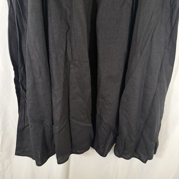 Woman Within Linen Blend Midi Skirt Women's 22 24 Black Pull On Pockets - Picture 11 of 11